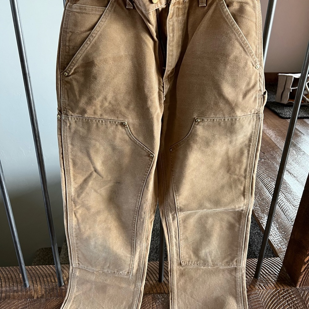 Carhartt Tan Cargo Pants Reinforced Durable Design